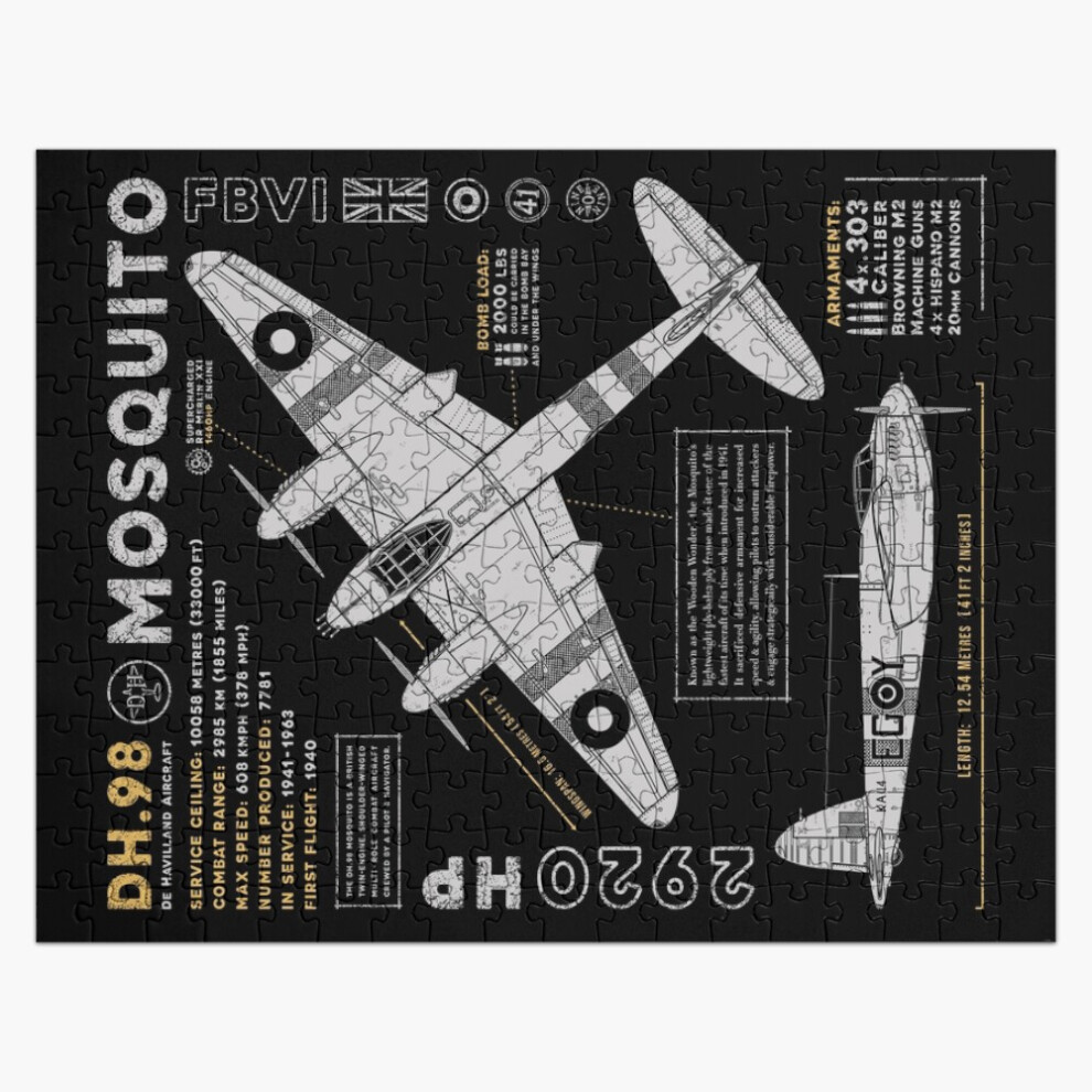Photos - Jigsaw Puzzle / Mosaic  Jigsaw Puzzle Wooden 300-Piece for Adults Kids Seniors- Home Decor Family Activity Game Wall Ar(de Havilland Mosquito=7015)