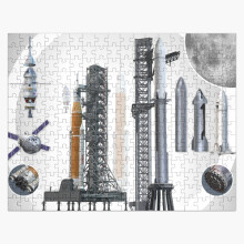 (Destination Moon The Artemis rockets that will get us there=7076) Jigsaw Puzzle Wooden 300-Piece for Adults Kids Seniors- Home Decor Family Activity Game Wall Art 38x26cm / 15x10inch Birthday Party Gift Toy