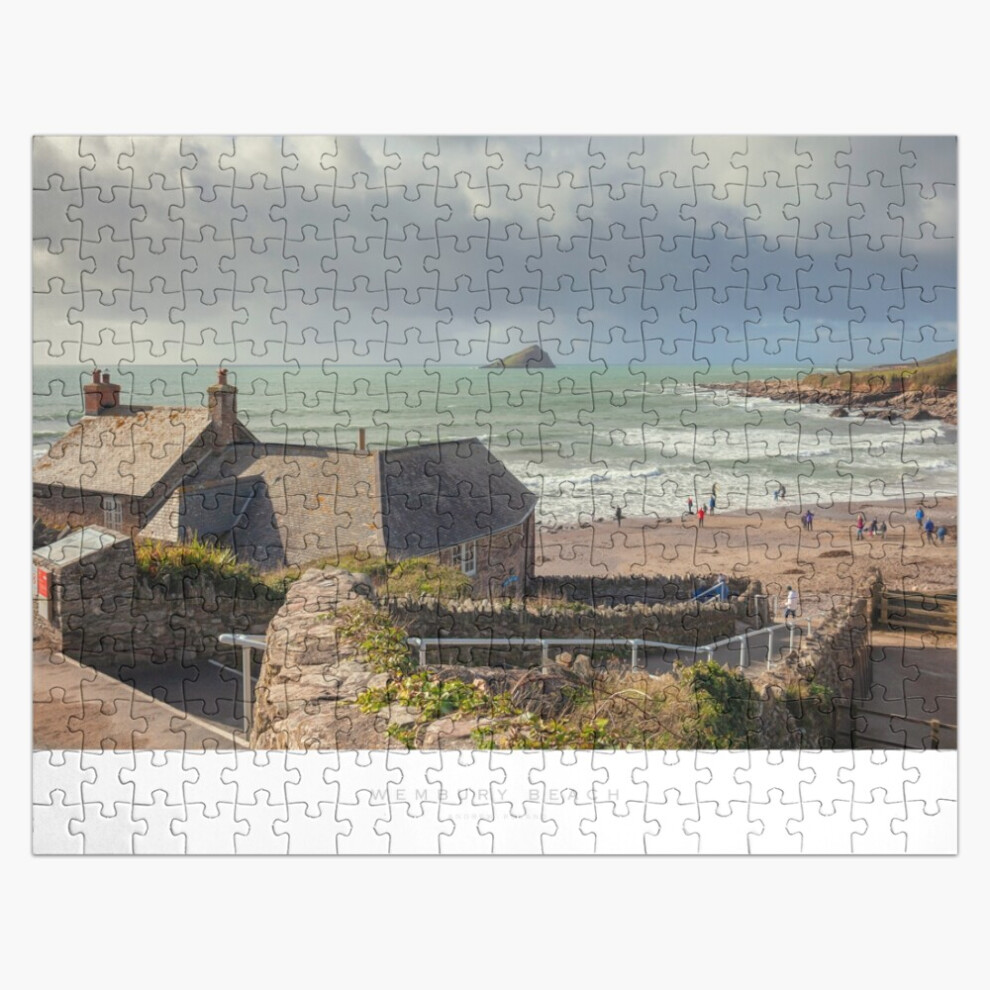Bearlad (Wembury Beach, Devon=8289) Jigsaw Puzzle Wooden 300-Piece For Adults Kids Seniors- Home Decor Family Activity Game Wall Art 38X26cm / 15X10inch Birth