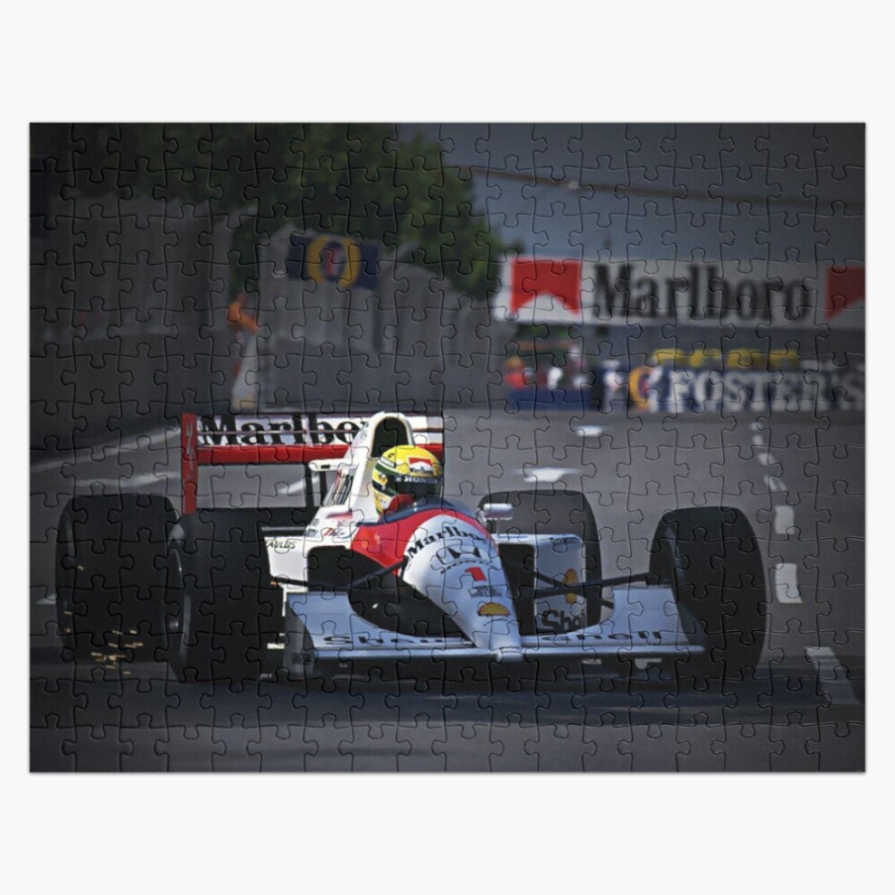 Bearlad (Wallpaper Ayrton Senna Car=8044) Jigsaw Puzzle Wooden 300-Piece For Adults Kids Seniors- Home Decor Family Activity Game Wall Art 38X26cm / 15X10inch