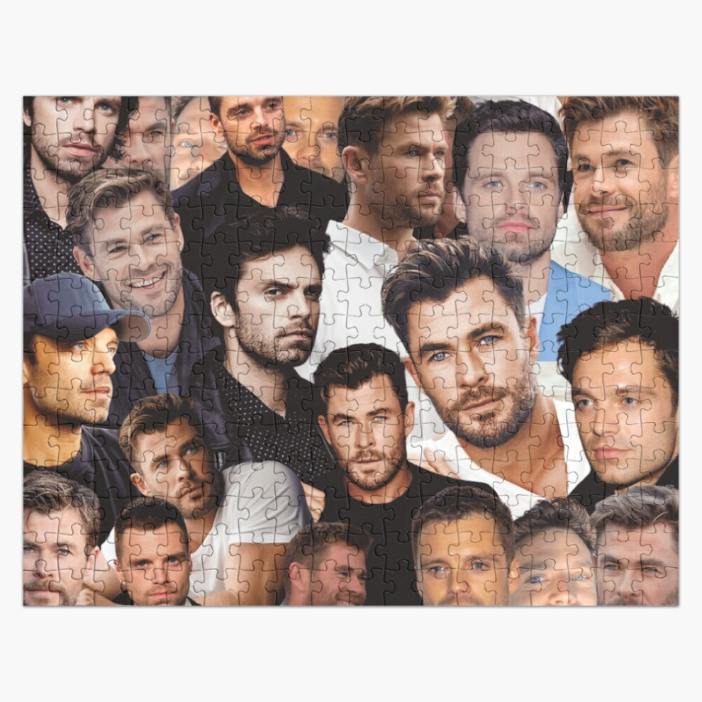 Bearlad (Sebastian Stan And Chris Hemsworth Photo Collage =8533) Jigsaw Puzzle Wooden 300-Piece For Adults Kids Seniors- Home Decor Family Activity Game Wall