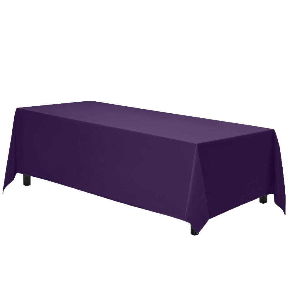 Nappe Rectangulaire Gee Di Moda - 178 X 304 Cm - Nappe Violette Pour Table Rectangulaire De 1,80 M Ou 2,40 M - Tissu Lavable Tr S R Sistant - Pou-image