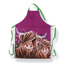 Scottish Highland Coo Cow Field Of Love Cotton Apron