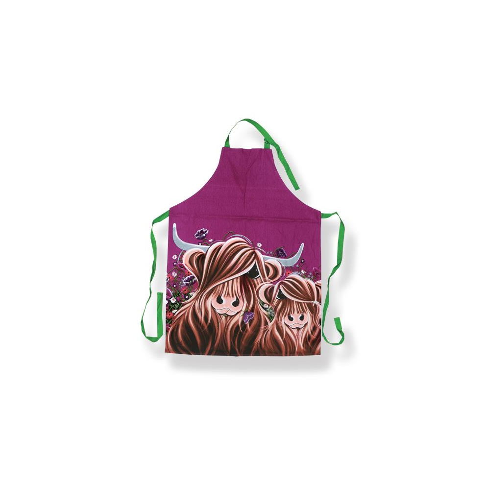 Shorefields Supplies Equestrian & Smallholder Supplies Scottish Highland Coo Cow Field Of Love Cotton Apron
