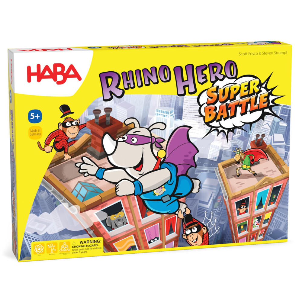 HABA Rhino Hero Super Battle - Exciting 3D Stacking Board Game for Kids & Adults, Fun Family Games, Stacking Card Games for Kids, Made in Germany-image-OPC-PGDJ2YZ-NEW