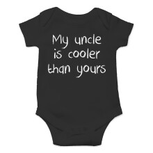 Min farbror r coolare n din - Funny Baby Essentials Bodysuit - Newborn Clothes Baby Romper (6 mnader svart)