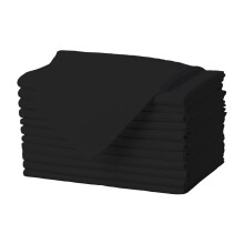 Gee Di Moda Cloth Napkins - 17 x 17 Inch Black Dinner Napkins - Set of 12 Soft & Absorbent Washable Fabric Cloth Table Napkins with Hemmed Edges