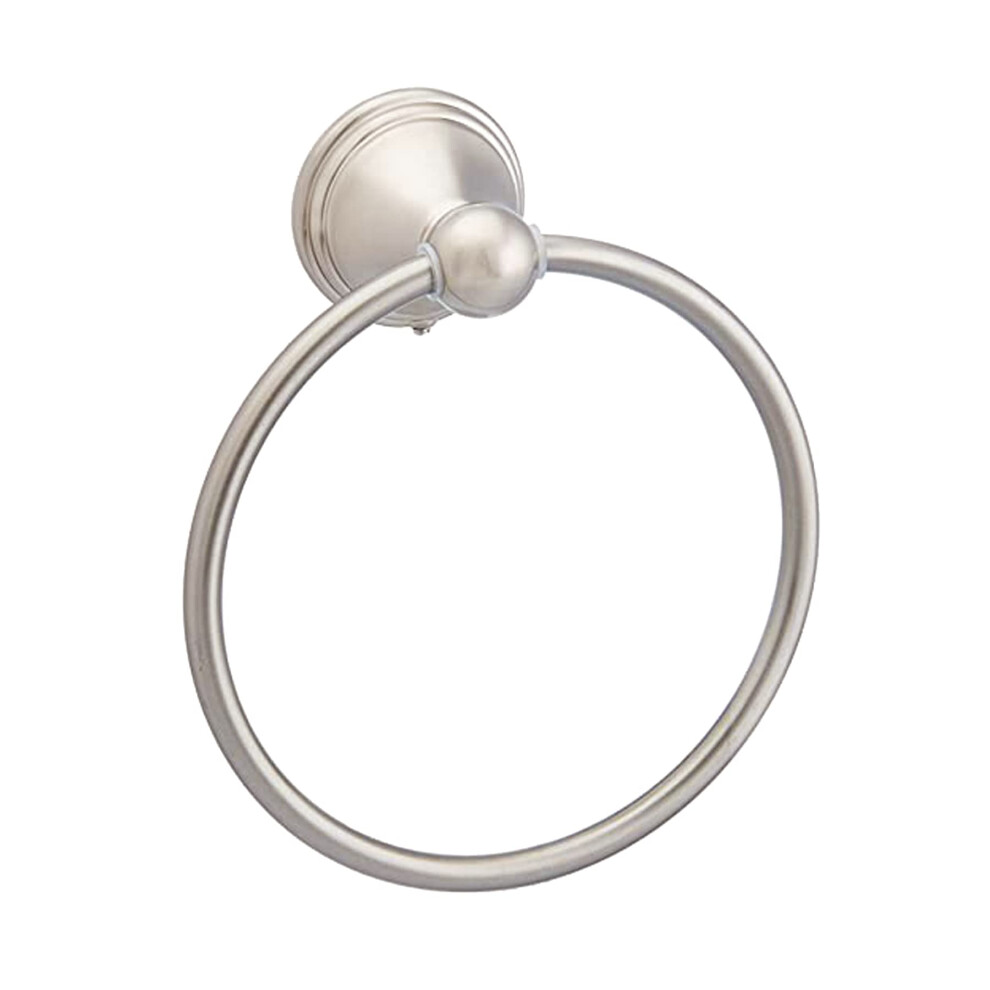 Amazon Basics Round AB-BR807-SN Modern Towel Ring  6.3-inch Diameter  Satin Nickel