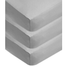 American Baby Company 3 Pezzi Lenzuola per Lettino 28" x 52", Morbido Cotone Jersey Neutro, Grigio, per Bambini