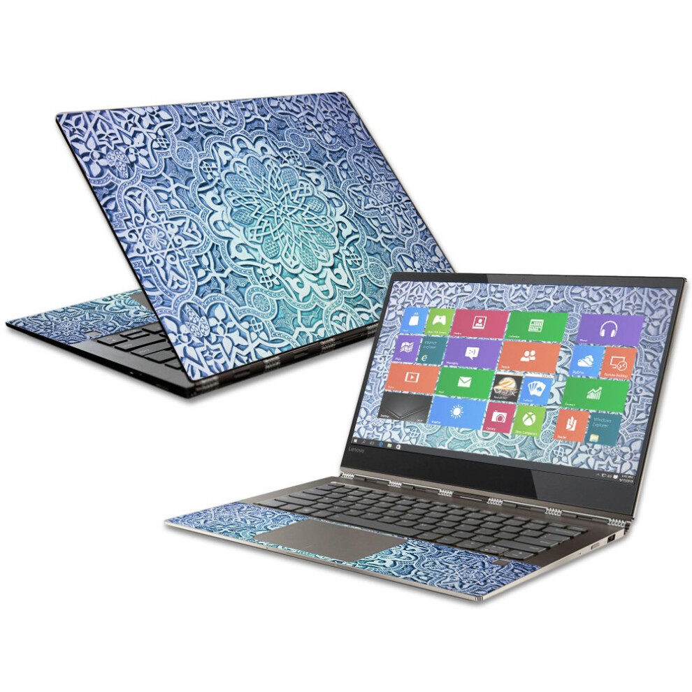 Mightyskins Skin Compatibel Met Lenovo Yoga 920-13IKB - Gesneden Blauw | Beschermende, Duurzame En Unieke Vinyl Sticker Wrap Hoes | Eenvoudig Aan-image