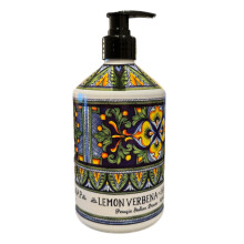 Deruta Perugia Italian Lemon Verbena Hand Soap - Perfect Kitchen Decor Soap - Organic Liquid Hand Soap with Italian Soap Dispenser - Bathroom or Kitch