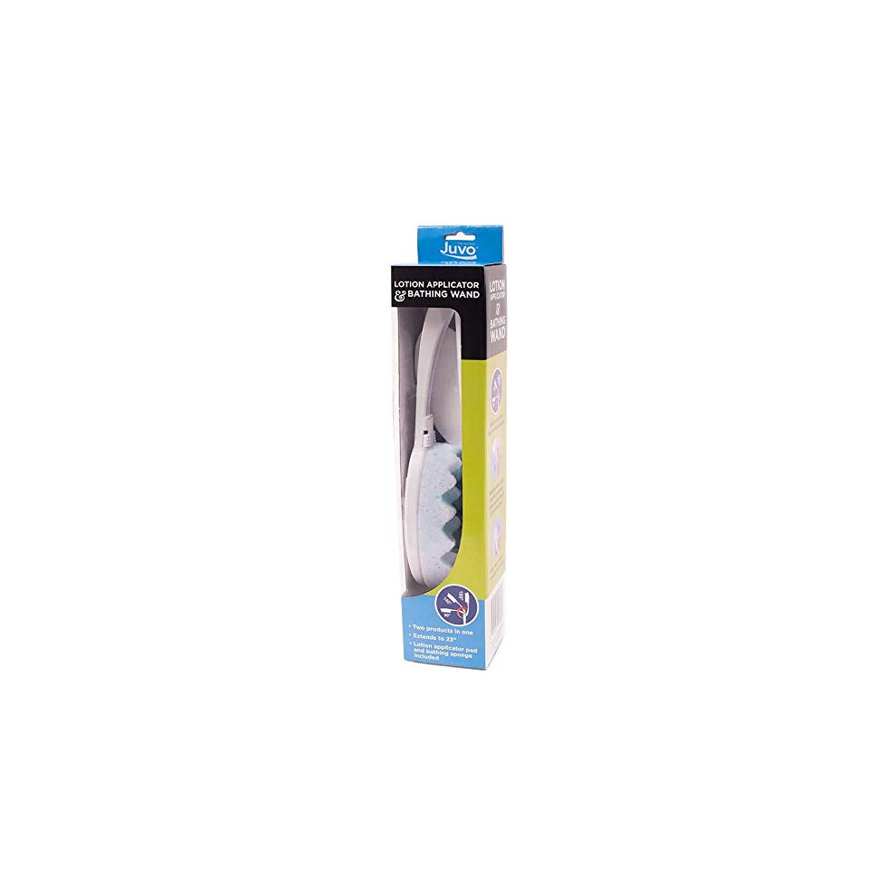 Applicateur de baguette tout-en-un Juvo BWLA01 Premium 23"" Manche longue réglable Comprend une éponge de bain et un tampon de lotion 1 unité Bla