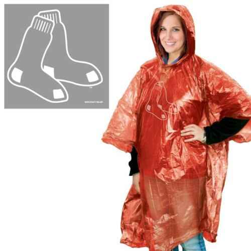 MLB Boston Red Sox Rain Poncho  Team Colors  One Size