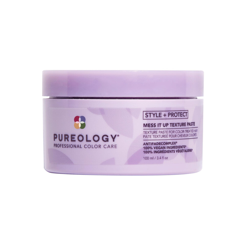 Pureology Style + Protect Mess It Up Texture Paste | For Color-Treated Hair | Medium Hold Texture & Shine | Sulfate-Free | Vegan | Updated Packaging |