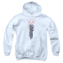 Trevco Sportswear CN710-YFTH-4 Powerpuff Girls Bubbles Streak Youth Hooded Sweatshirt, White - Extra Large