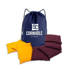 SC Cornhole Games Weather Resistant Cornhole Bags (Set of 8) - Professional Regulation Size- Use on Pro Corn Hole Boards or Bean Bag Toss Sets (Maroon