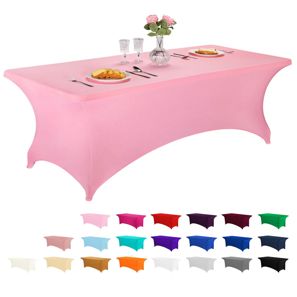Housse de table extensible ajust  e en   lasthanne LZY pour table pliante rectangulaire de 6, 4 ou 8 pieds, parfaite pour une f  te ou un banquet