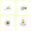 YourGift 30 Pack Drawer Knobs Diamond Shaped Crystal Glass 30mm Cabinet Knobs Pull Handle (30 mm 30 Pack Gold) 4
