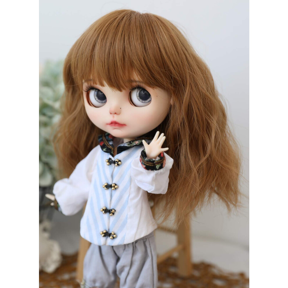 Solo Parrucche Per Bambola Da 9-10 Pollici, Capelli Lunghi Per Testa Da 24-27 Cm (Marrone)-image