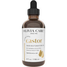 Olivia Care Castor Hair Oil - Made With All Natural Ingredients - Provides Balanced Restoration Shine & Strength. Clean & Simple Treatment to Su