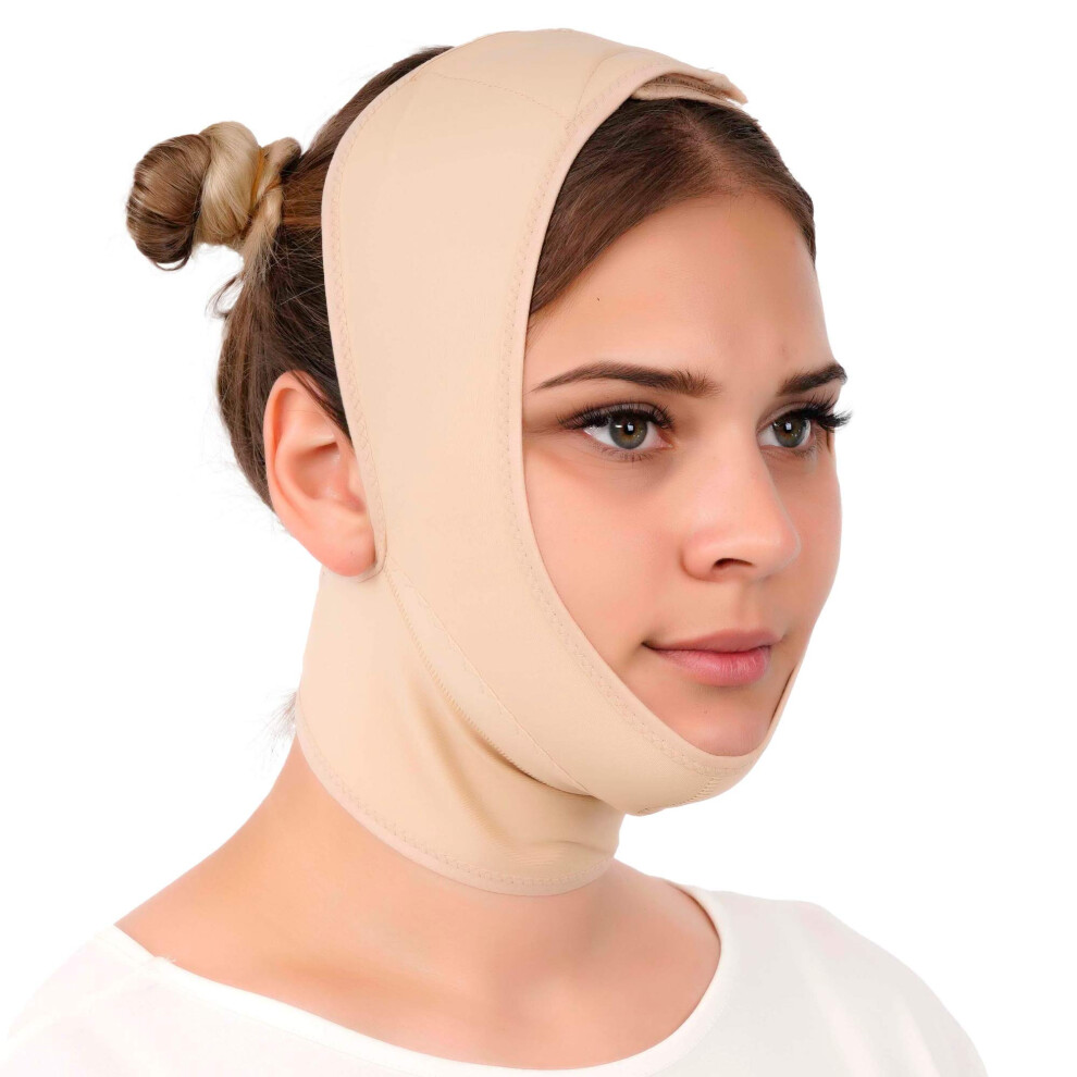Bandage De Compression Post-Op Ratoire Pour Le Cou Et Le Menton Pour Femmes, Amincissant Le Visage, Raffermissant Les Bajoues, Couvrant Le Cou, S-image