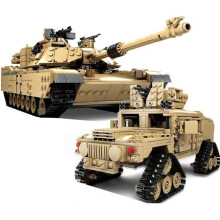 Kazi 10000 siècle militaire M1 A2 réservoir canon déformation voiture bricolage réservoir blocs de construction