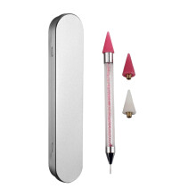 Nail Rhinestone Picker Dotting Tool Diamond Painting Dotting Pen with Extra 2 Wax Head Dual-ended DIY Nail Art Tool Wax Tip Pencil for Jewel Gems Cry