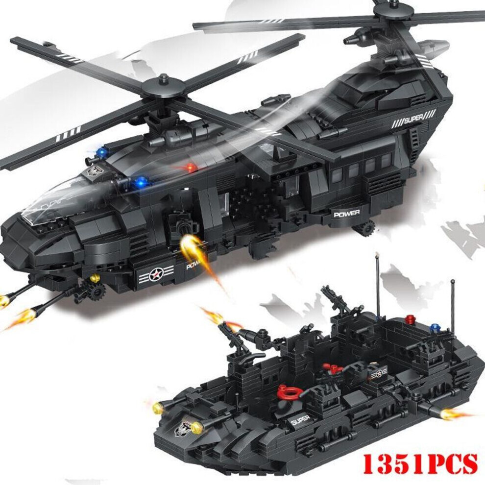Blocs de construction d'hélicoptère de Transport de la Force de Police spéciale de l'équipe militaire Swat, jouets