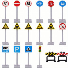 Blocs de construction de panneaux de signalisation routière de ville, 18 pièces, jouets de circulation de rue
