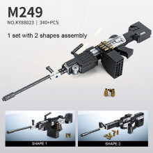 Mitrailleuse légère Transformable militaire Ww2 M249 Swat, modèle d'arme de tir, bloc de construction, jouet en