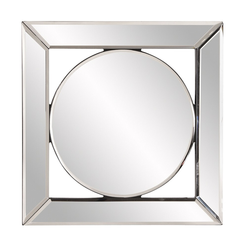 Miroir carr    avec miroir rond central