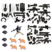 Moc – ensemble d'armes militaires, fusil, pistolet, chien, soldat, accessoires de l'équipe Swat, Mini figurines