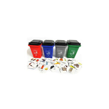 Mini poubelle Mini poubelle poubelle de stockage avec couvercle rabattable jeu de tri des ordures jouet pour enfants
