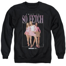 Trevco Sportswear PAR891-AS-2 Mean Girls So Fetch 90S Adult Crewneck Sweatshirt, Black - Medium
