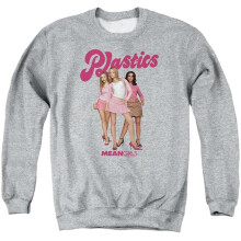 Trevco Sportswear PAR897-AS-2 Mean Girls The Plastics Simple Adult Crewneck Sweatshirt, Athletic Heather - Medium