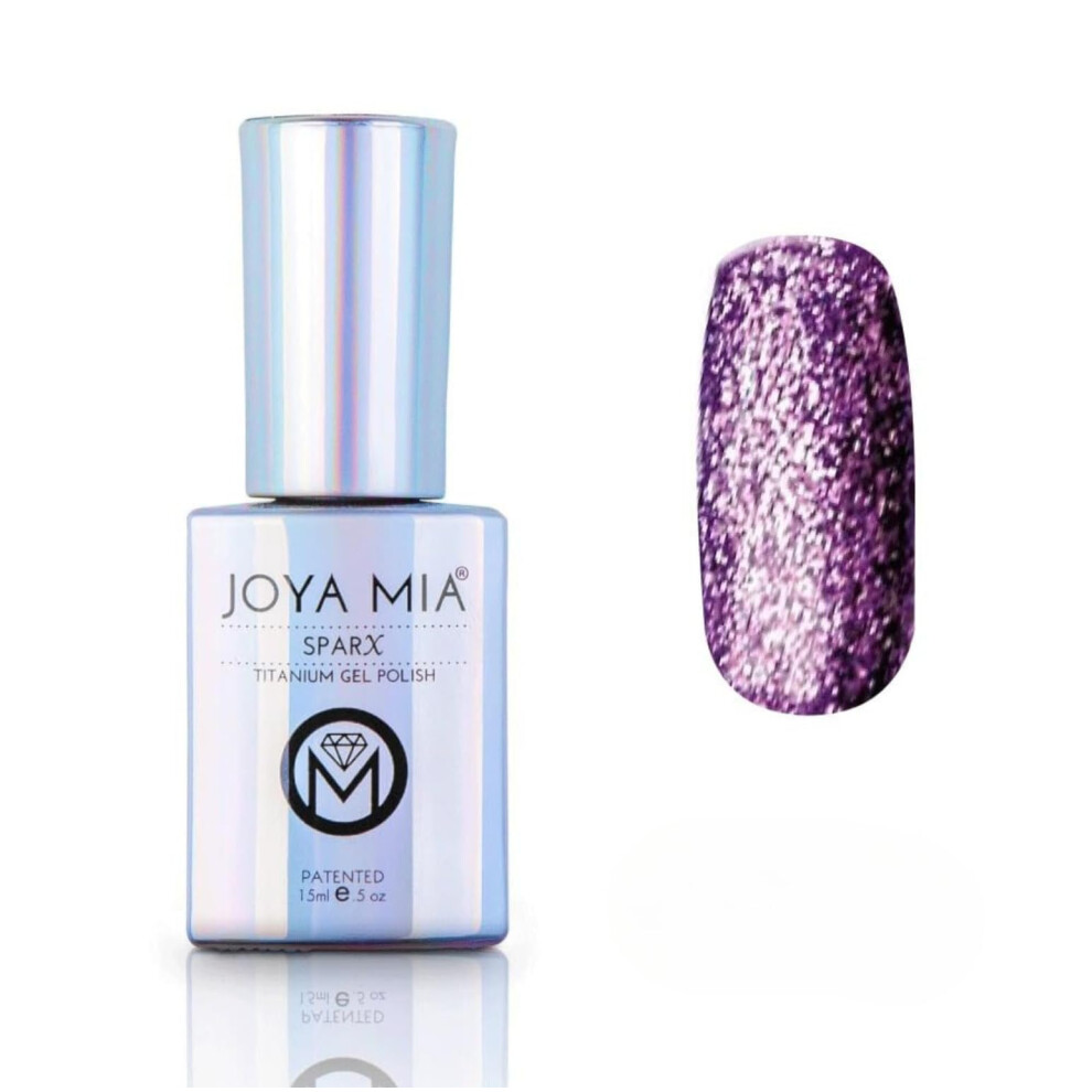 Joya Mia Glitter Gel Nail Polish Platinum Gel Nail Polish Sparx Beautiful Titanium Sparkle Gel Polish (Spx-42)