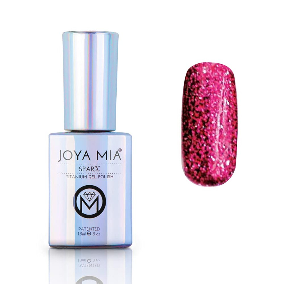 Joya Mia Glitter Gel Nail Polish Platinum Gel Nail Polish Sparx Beautiful Titanium Sparkle Gel Polish (Spx-28)