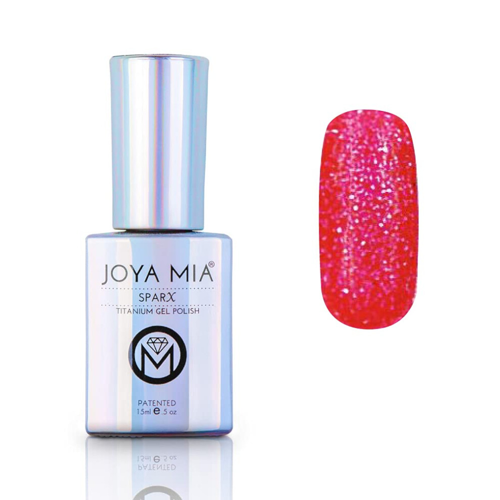 Joya Mia Glitter Gel Nail Polish Platinum Gel Nail Polish Sparx Beautiful Titanium Sparkle Gel Polish (Spx-25)