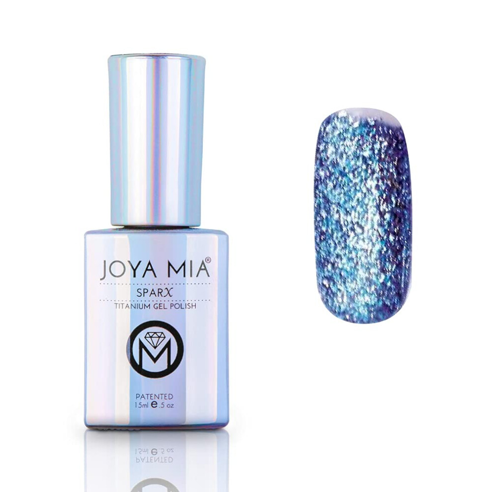 Joya Mia Glitter Gel Nail Polish Platinum Gel Nail Polish Sparx Beautiful Titanium Sparkle Gel Polish (Spx-41)