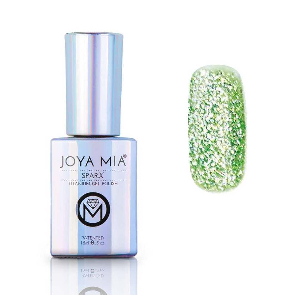 Joya Mia Glitter Gel Nail Polish Platinum Gel Nail Polish Sparx Beautiful Titanium Sparkle Gel Polish (Spx-39)