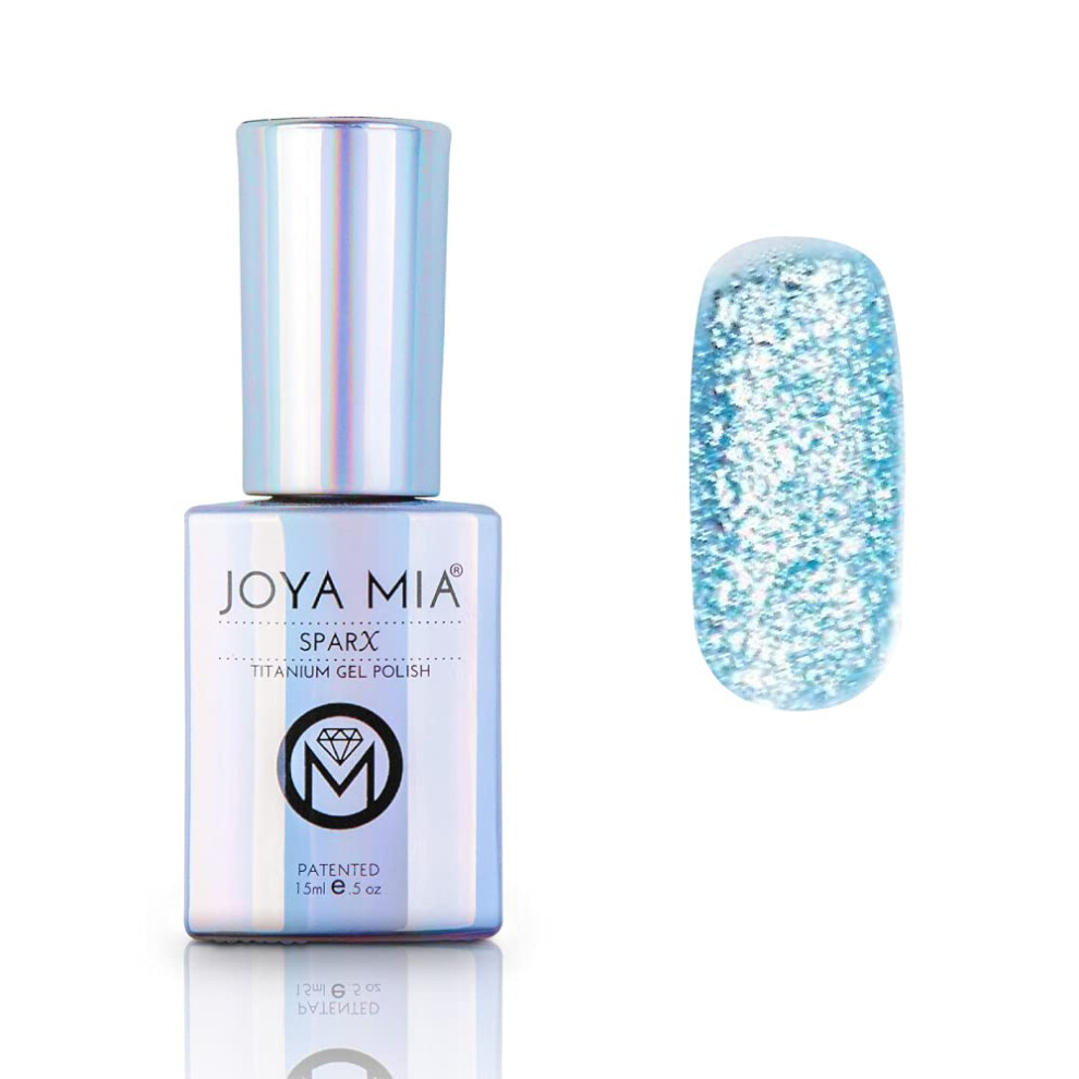 Joya Mia Glitter Gel Nail Polish Platinum Gel Nail Polish Sparx Beautiful Titanium Sparkle Gel Polish (Spx-36)