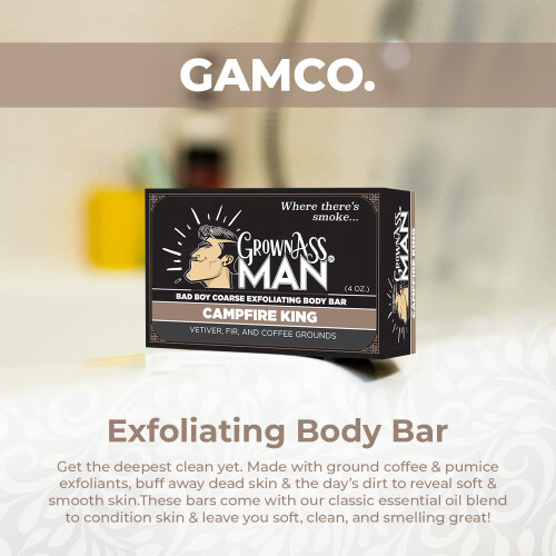 Grown Ass Man Co. Body Bars (Campfire King (Coarse Exfoliant) Single) 2