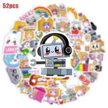 52pcs Lankybox Cartoon Sticker Waterproof Reusable Graffiti Kids Luggage Decor