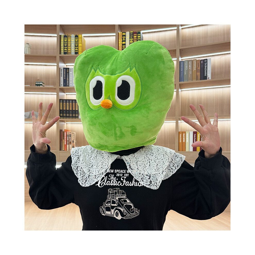 Duolingo Cover Head Plushie Duo 10 Year Anniversary Green Christmas Gift Owl