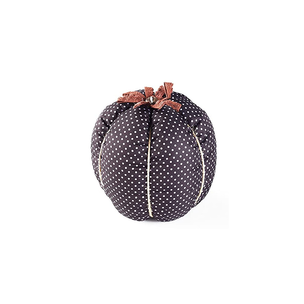 The Lakeside Collection Plush Pumpkin Decoration - Halloween, Harvest Centerpiece - 8 Black