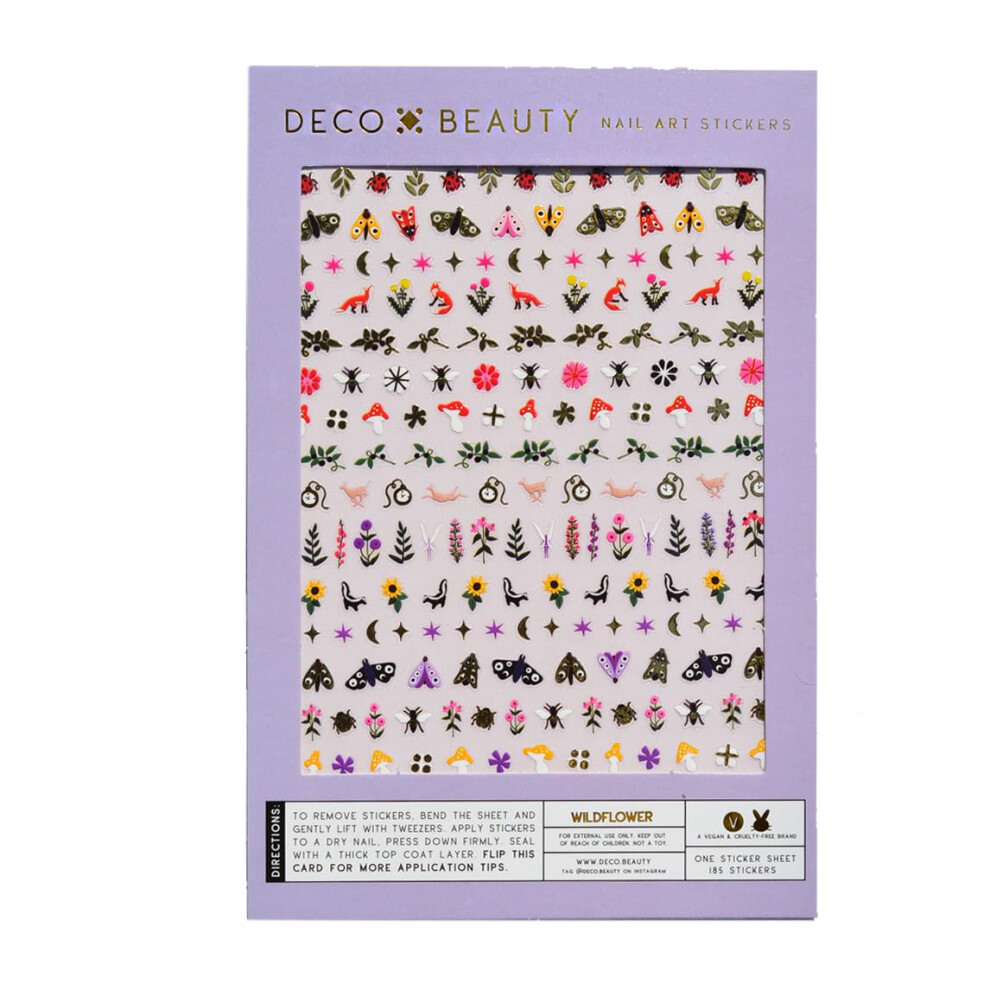 Autocollants pour ongles Deco Beauty Wildflower - Nail Art l   gers et faciles     appliquer avec des motifs mignons et tendance - Autocollants pour