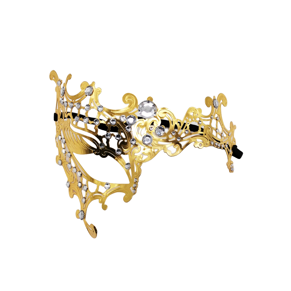 (Style A) Diamond Elegant Metal Mask Masquerade Couple Halloween Women Accessory Party-image-OPC-PGDKJ8T-NEW