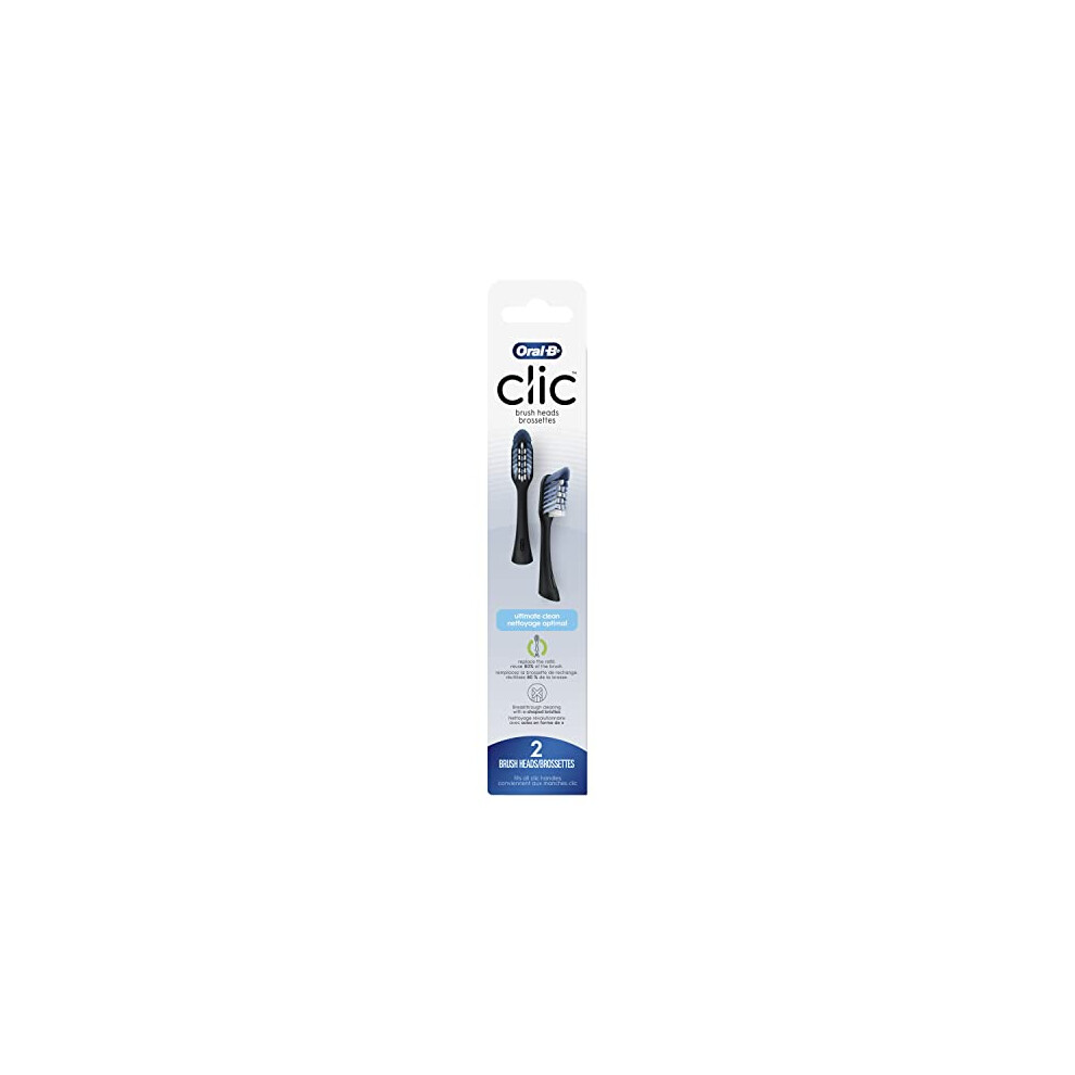 Procter & Gamble Black Oral-B Clic Toothbrush Ultimate Clean Replacement Brush Heads 2 Count