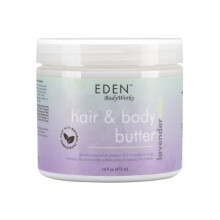 EDEN BodyWorks Lavender Aloe Hair + Body Butter (16 uncji) - Naturalny krem ??nawilzajacy - Nawilza, uspokaja i lagodzi wlosy i skre
