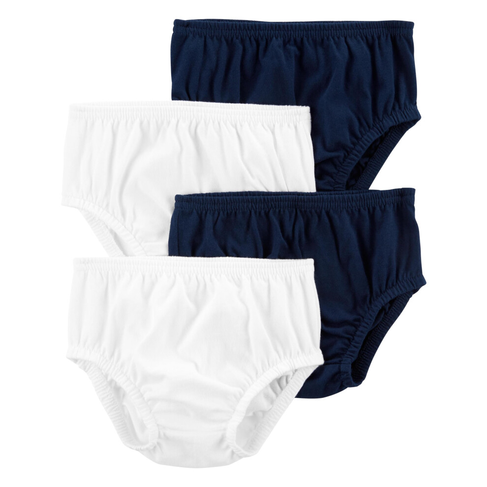 Simple Joys By Carter's Baby - Confezione Da 4 Copri Pannolini Blu Navy/Bianco Per Bambine, 12 Mesi-image